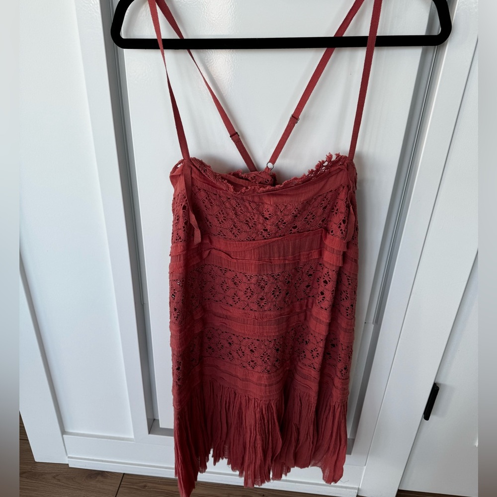 Free People Lace Adjustable Sundress. Gorgeous color!